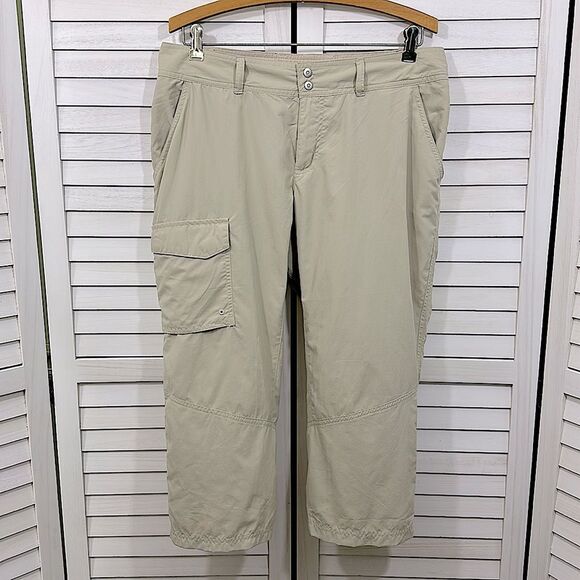 Columbia PFG Capri Pants Size 10 Beige Palm Peak Inseam 21 in - Picture 2 of 15